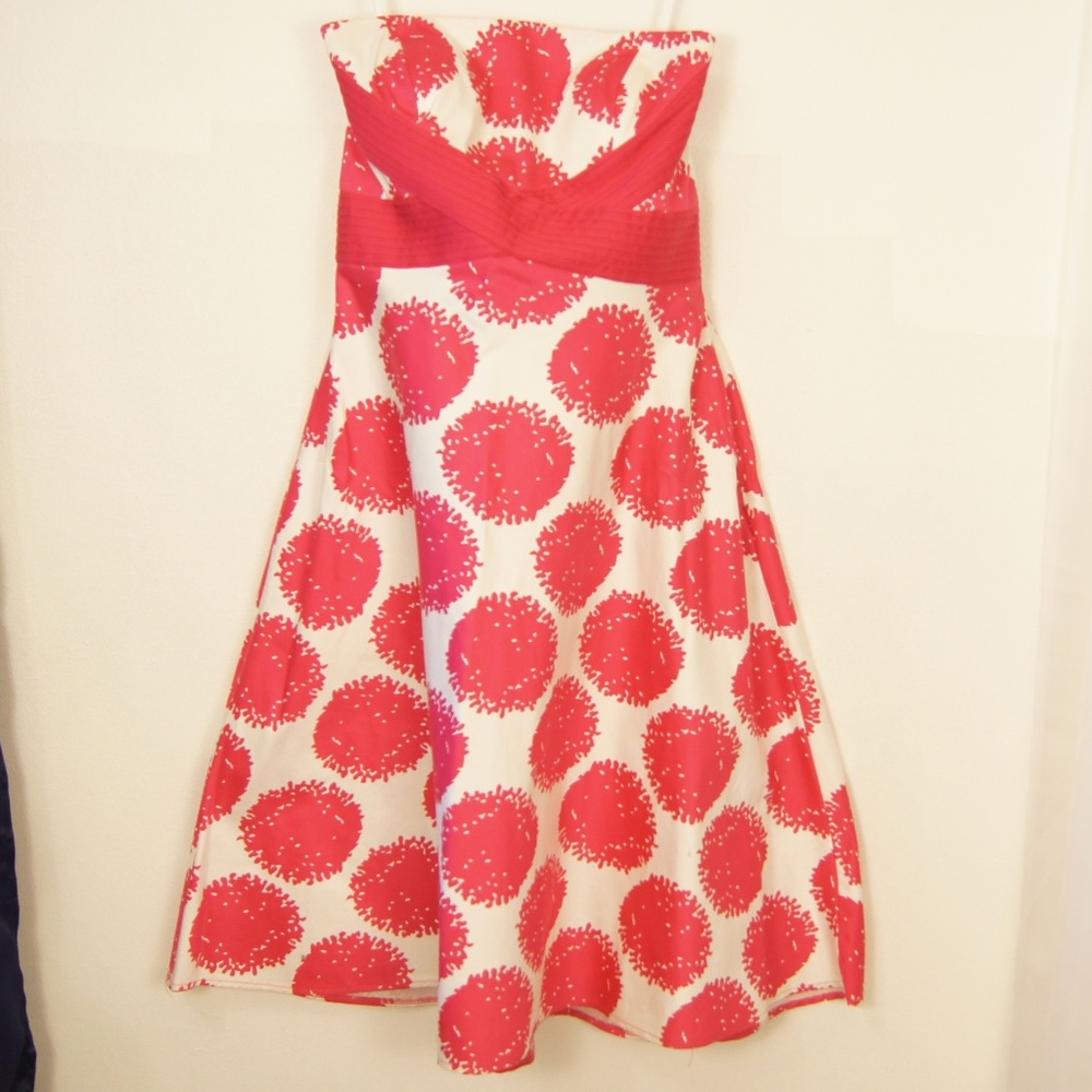 Strapless Pink & White Pinup Dress  8